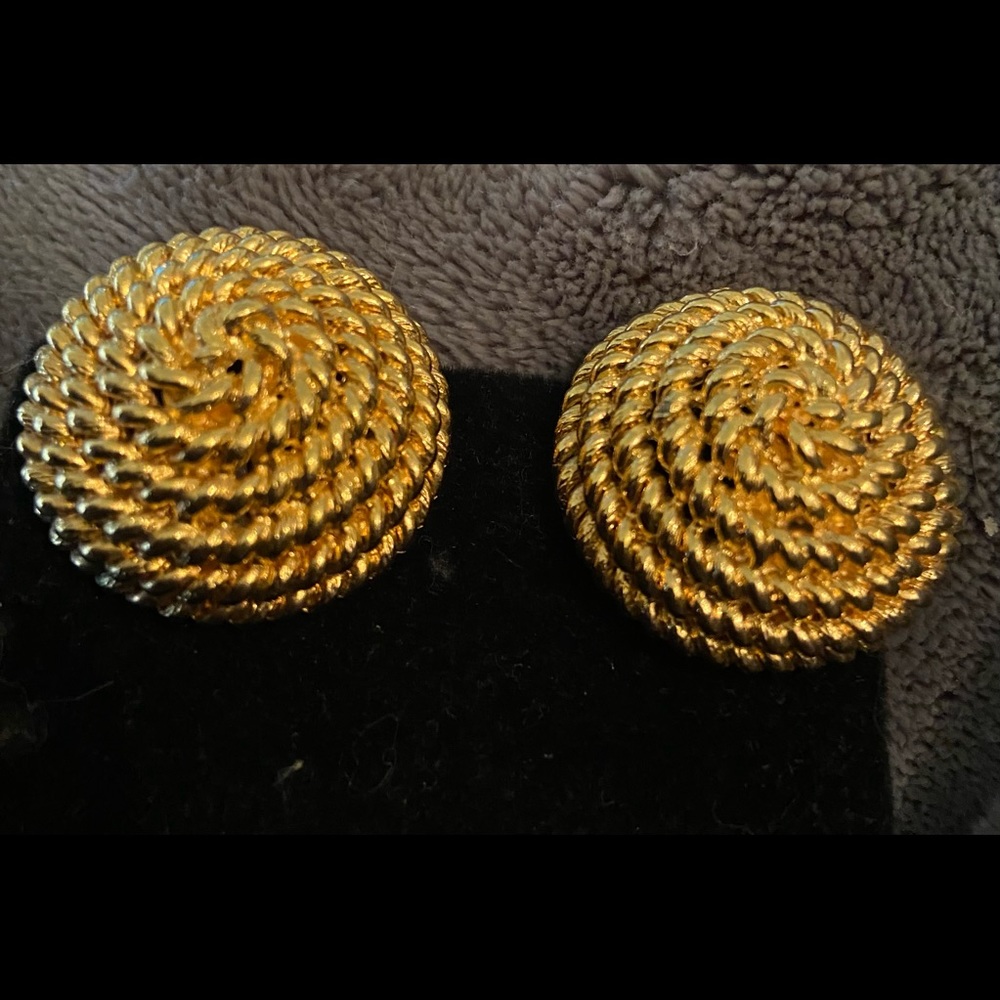 Clip on Gold Tone Earrings